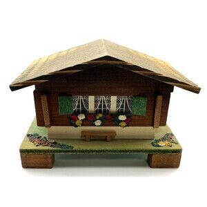 Vintage MAPSA Swiss Chalet Chalet Plays Edelweiss Musical Movement